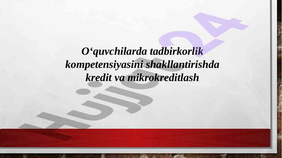 Kredit va mikrokreditlash bo‘yicha o‘quv qo‘llanma