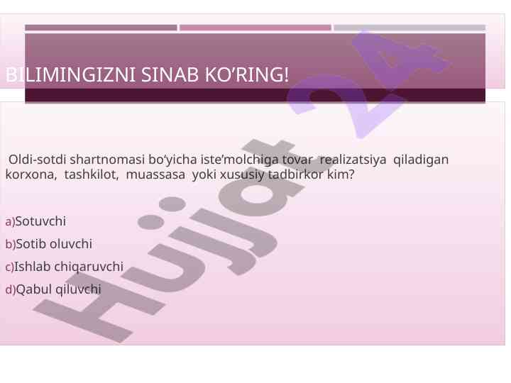 Iste'molchilar huquqlari testi va sertifikatlar