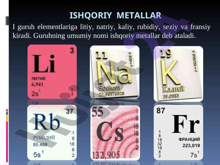 Ishqoriy metallarning tarixi va olishi