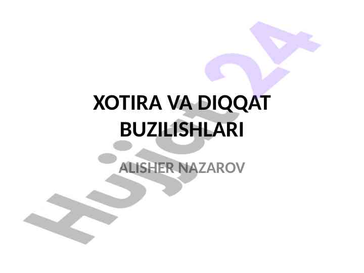 Xotira va diqqat buzilishlari mavzusi