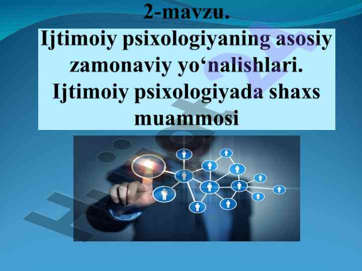 Xx asr ijtimoiy psixologik tadqiqotlar doirasi