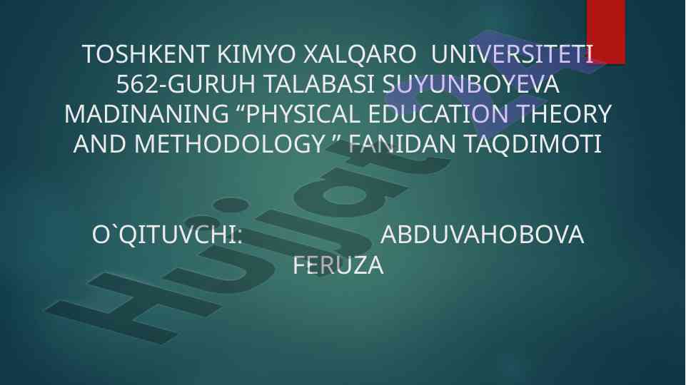 Basketbol o'yini teoriyasi va metodologiyasi