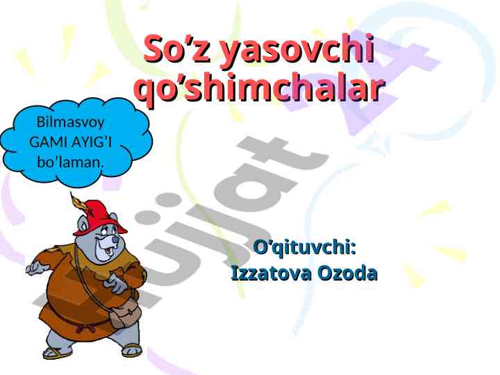 So’z yasovchi qo’shimchalar tushunchasi