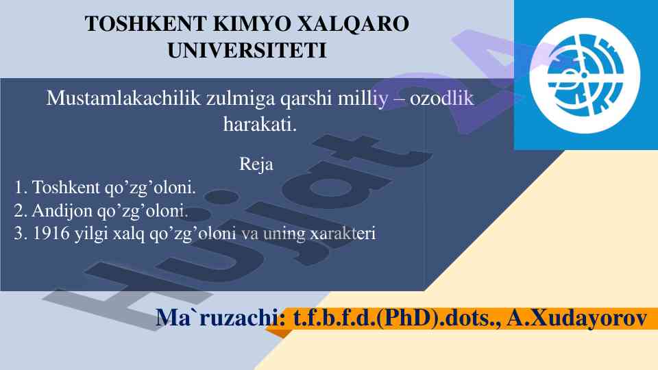 Milliy ozodlik harakati va qo‘zg‘olonlar tahlili