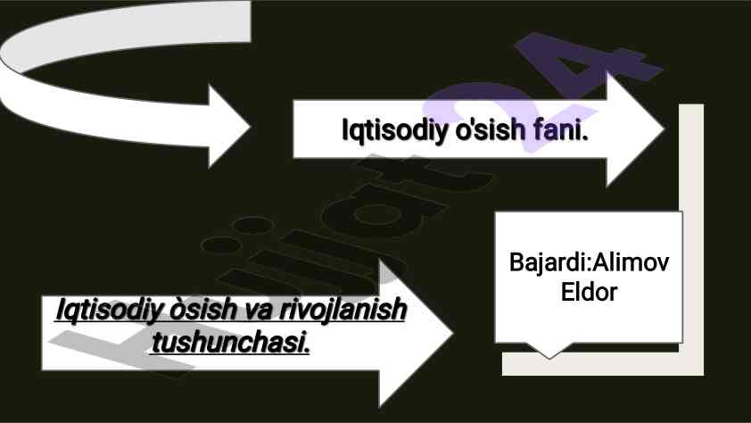 Iqtisodiy o'sish va rivojlanish tushunchasi