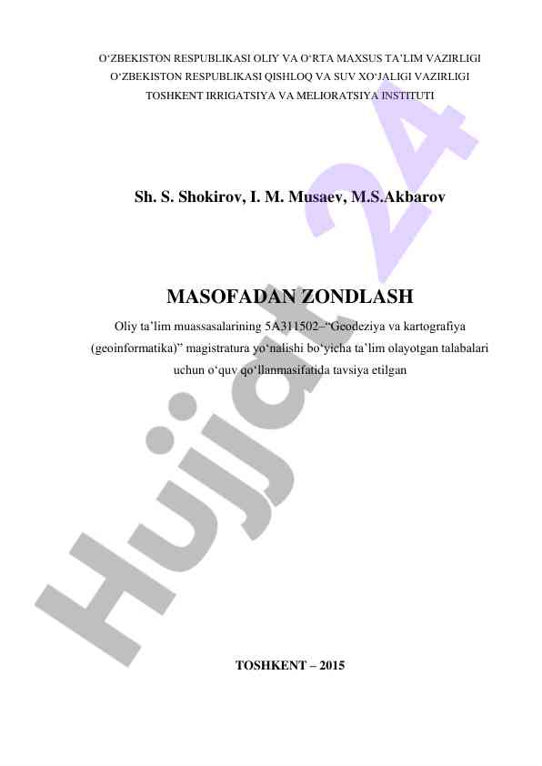 Masofadan zondlash o‘quv qo‘llanmasi