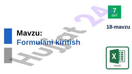 Formulani kiritish 7 sinf 18-mavzu murojaat