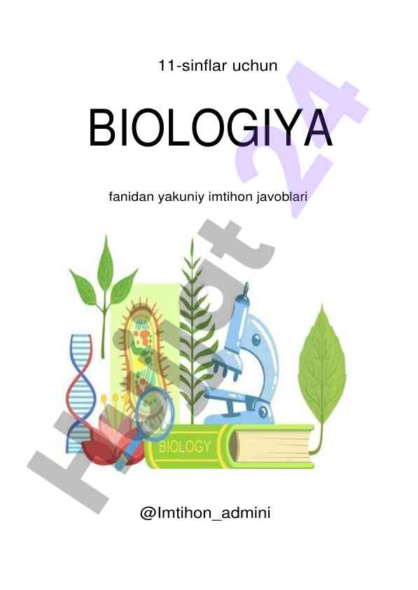 Biologiya fanidan yakuniy imtihon javoblari