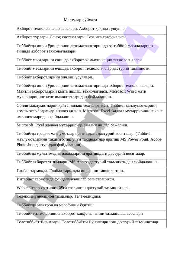 Адабиётлар рўйхати ва тавсиялар шавкат мирзиёев