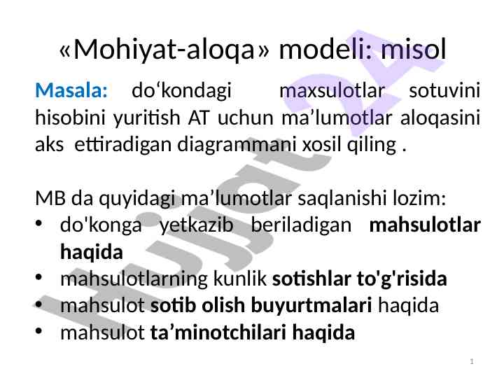 Mohiyat-aloqa modeli va ma’lumotlar aloqasi