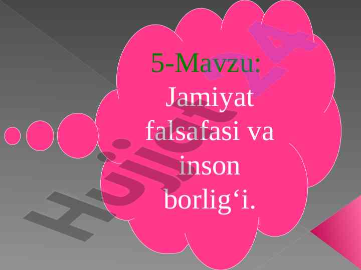 Jamiyat falsafasi va inson borlig‘i tasnifi