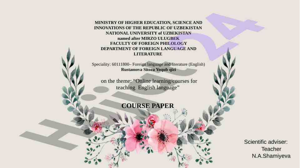 Online learning courses for teaching english language
