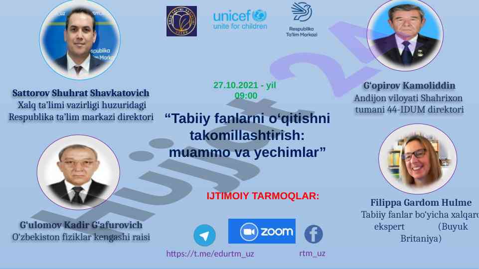Tabiiy fanlarni o‘qitishni takomillashtirish va yechimlar