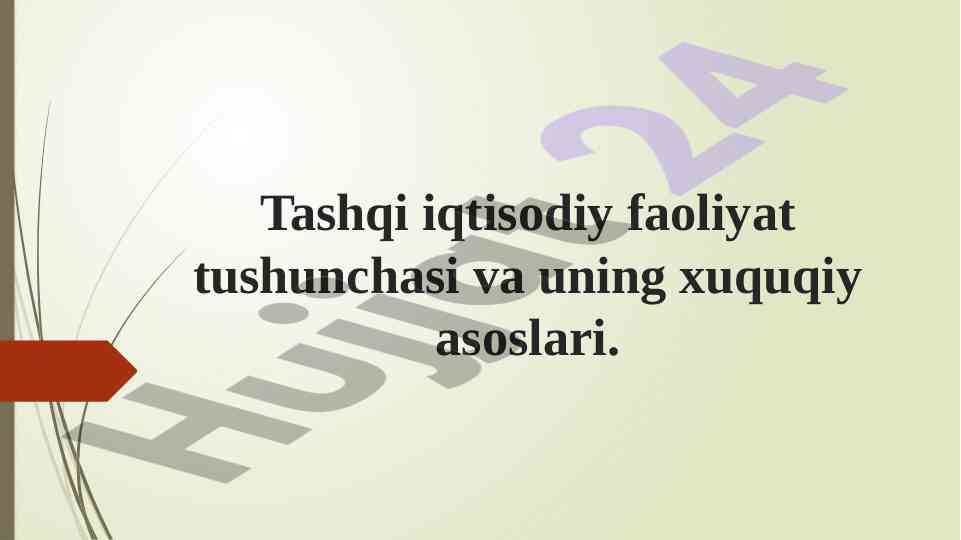 Tashqi Iqtisodiy Faoliyat Tushunchasi