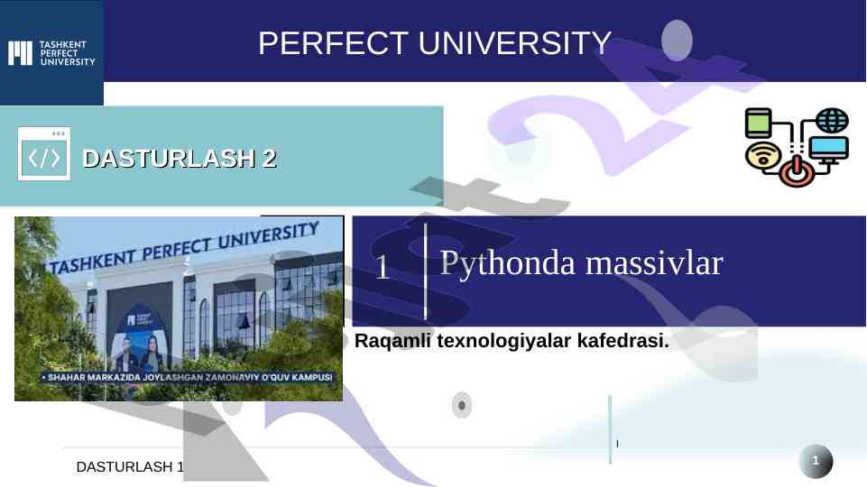 Massiv tushunchalari va python dasturlash