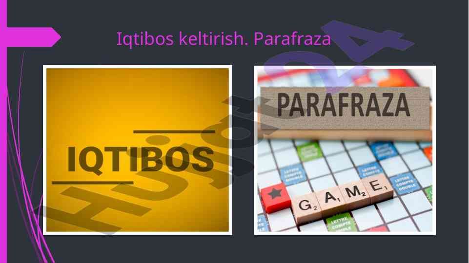Iqtibos keltirish va parafraza tushunchalari