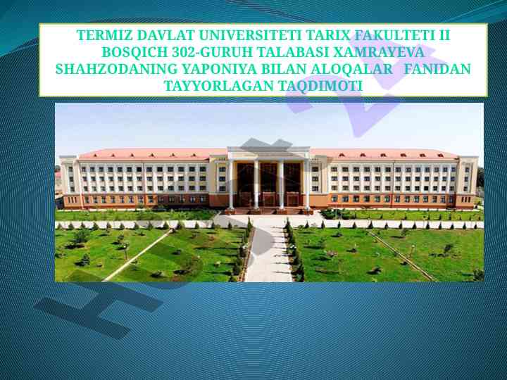 Yaponiyada ta'lim tizimi taqdimoti