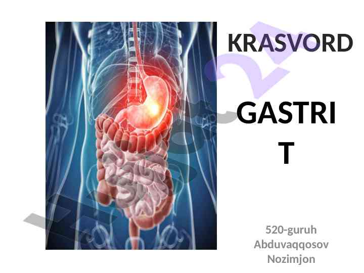 Gastrit kasalliklari va ularning tahlili