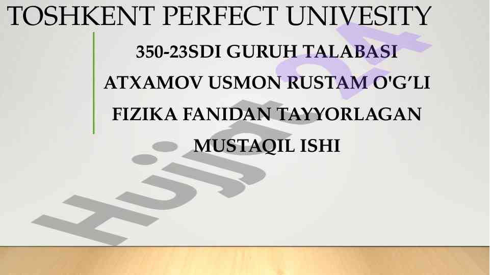 Yorug'lik dispersiyasi tabiati bo'yicha mustaqil ish