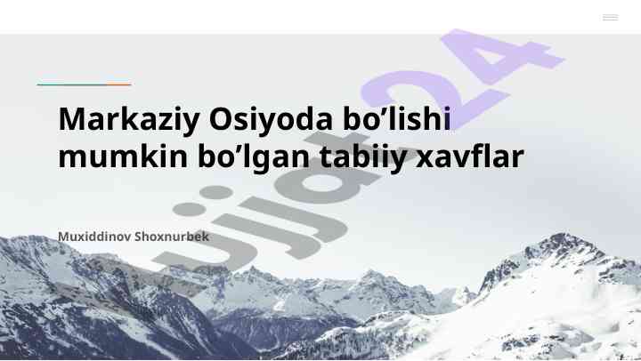 Markaziy osiyodagi tabiiy xavflar tahlili