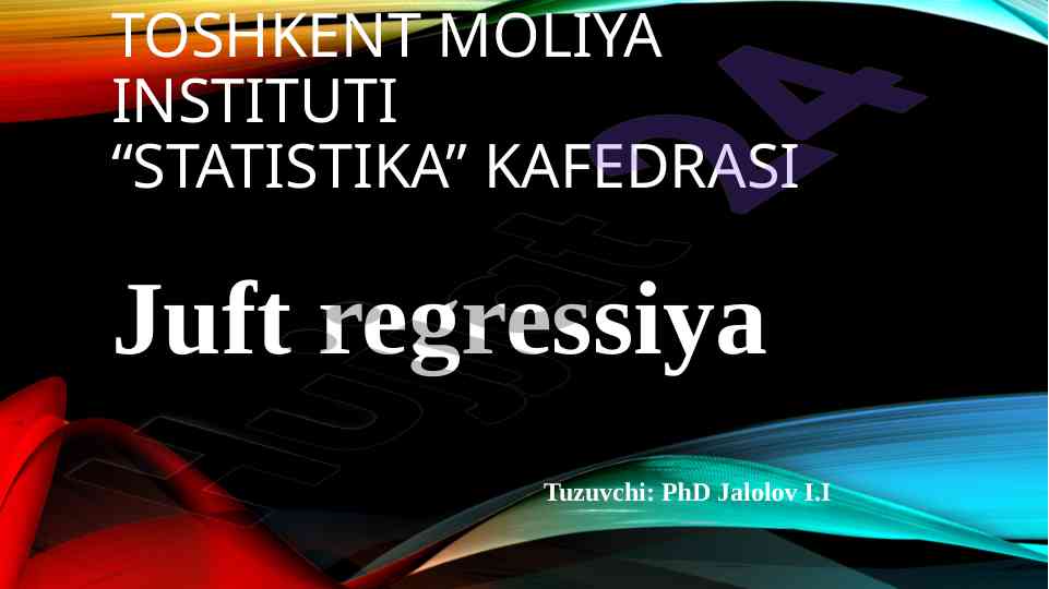 Juft regressiya tahlili va korrelyatsiya ko‘effitsiyenti