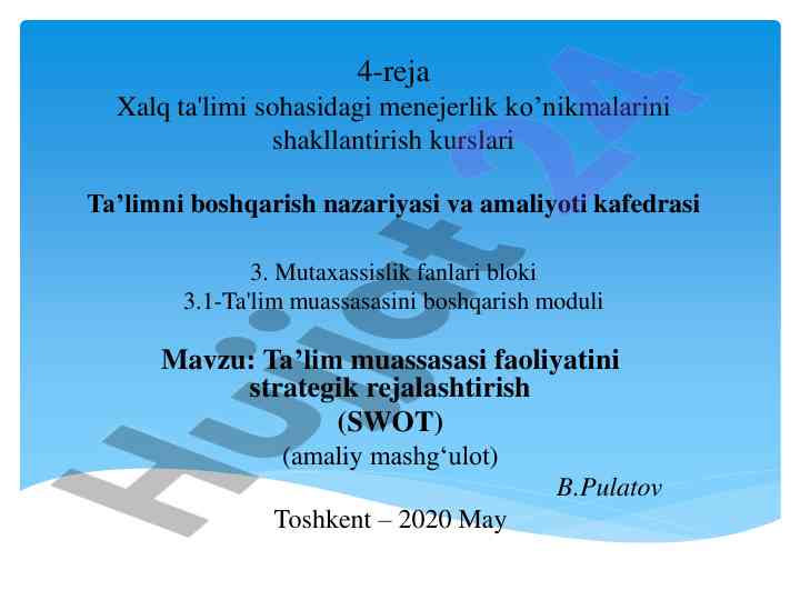 Xalq ta'limi menejerlik ko‘nikmalari kurslari