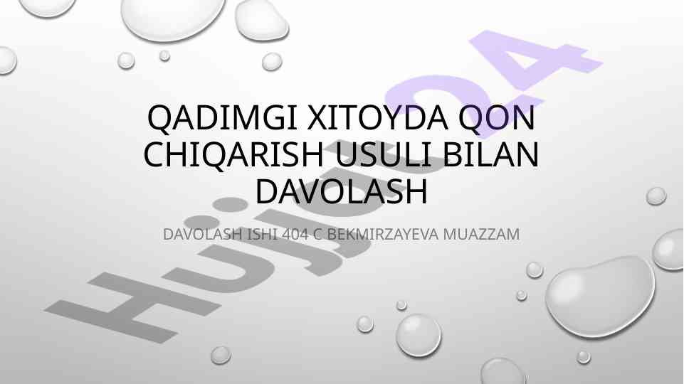 Qadimgi xitoyda qon chiqarish usuli