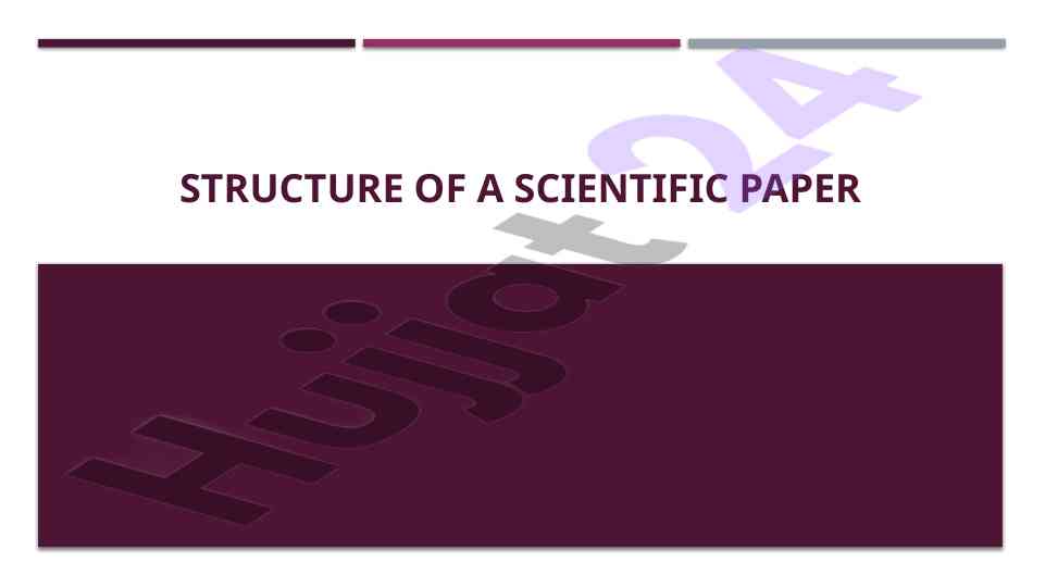 Structure of a scientific paper