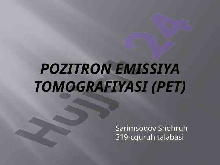 Pozitron Emissiya Tomografiyasi