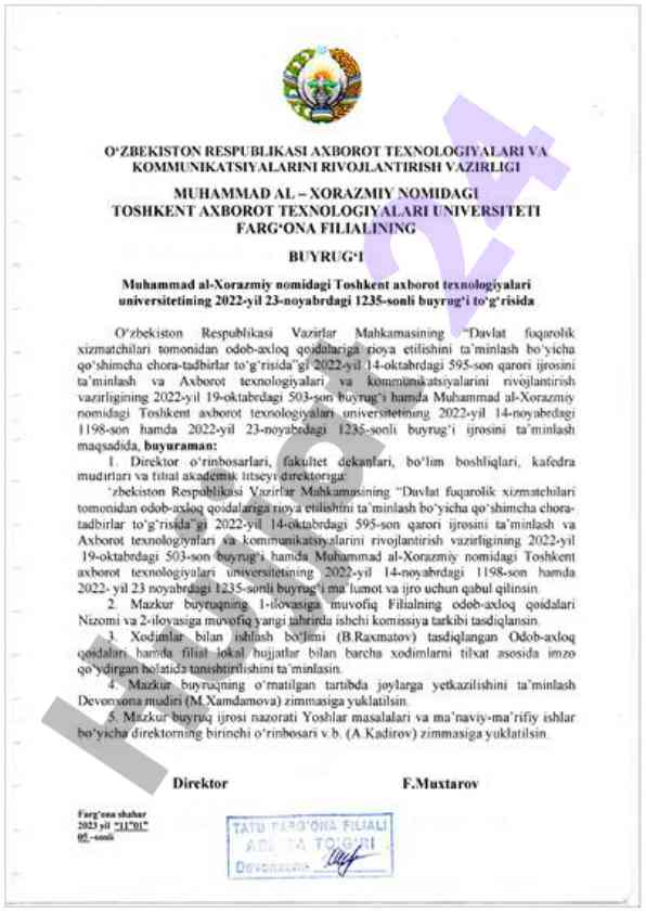 Odob-axloq kodeksining umumiy qoida va tamoyillari