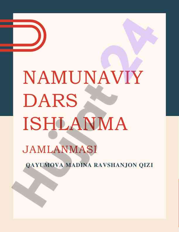 Namunaviy dars ishlanmalari o‘zbekiston tili fanida