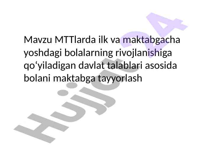 Bolalarni maktabga tayyorlash davlat talablari
