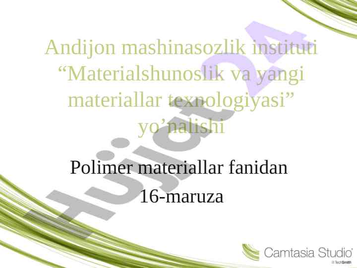 Polimer materiallar haqida o‘quv qo‘llanma