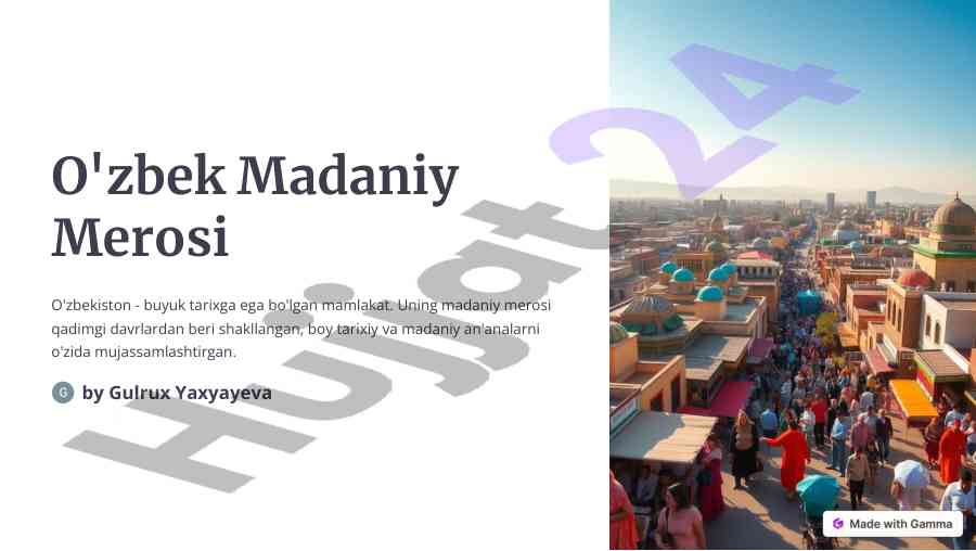 O'zbek madaniy merosi tarixi va ahamiyati