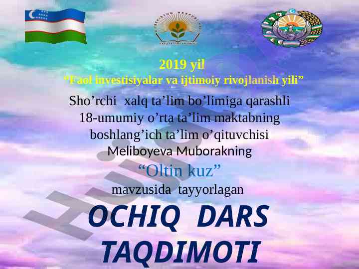 Oltin kuz ochiq dars taqdimoti