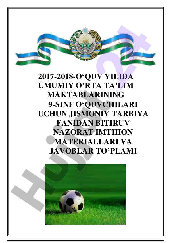 Jismoniy tarbiya fanidan bitiruv nazorat imtihon materiallari