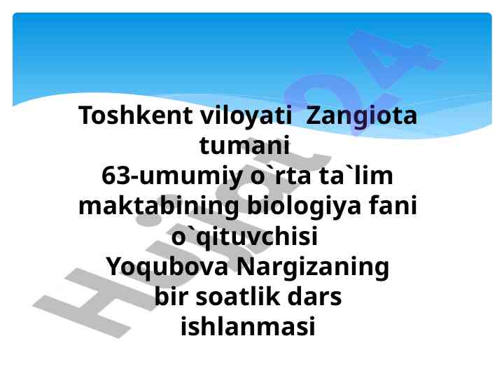 O`simliklarga odam faoliyatining ta`siri bo`yicha dars
