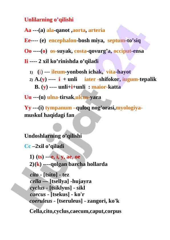 Unlilar va undoshlar o‘qilishi bo‘yicha qo‘llanma
