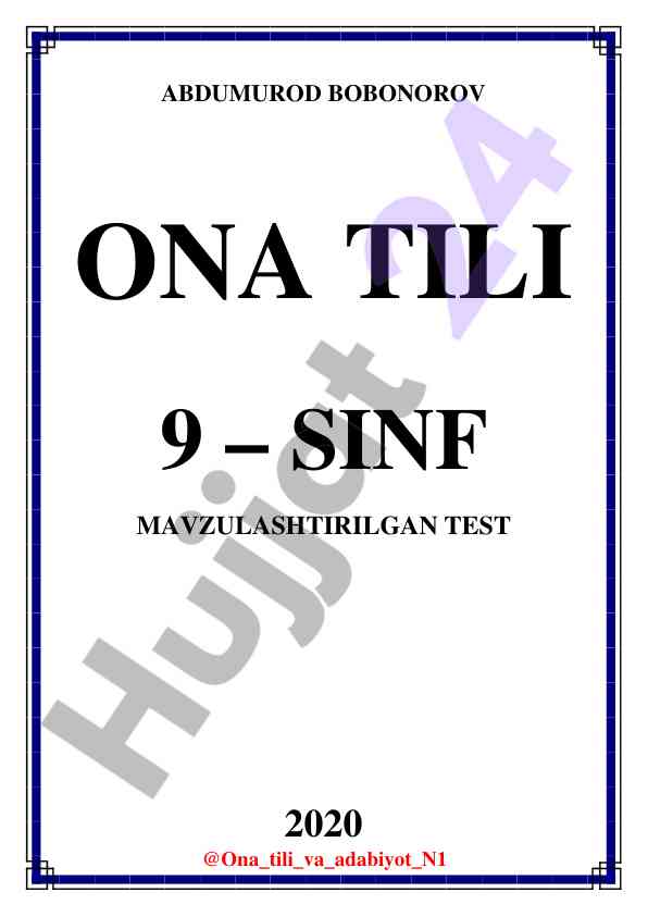 Ona tili 9-sinf testlar taqdimoti 2020