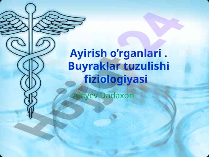 Ayirish o’rganlari va buyraklar fiziologiyasi