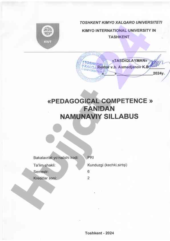 O‘quv dasturi va pedagogik talablar tahlili