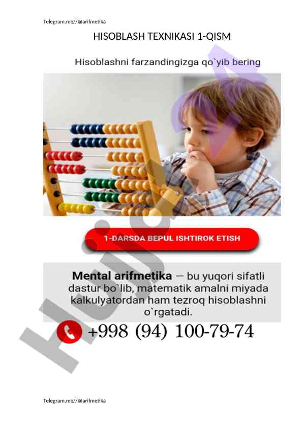 Hisoblash texnikasi 1-qism