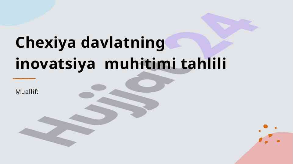 Chexiya innovatsion muhitining tahlili