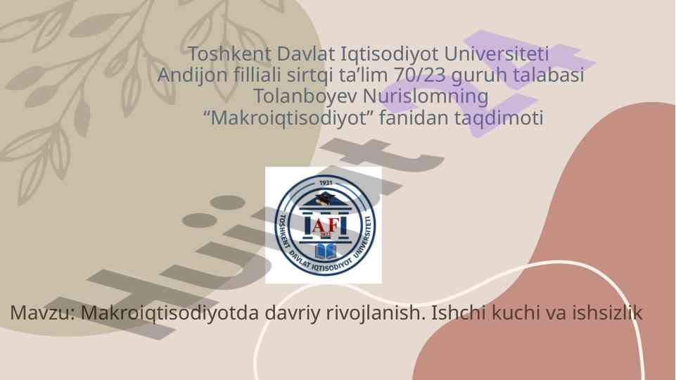 Makroiqtisodiyotda davriy rivojlanish taqdimoti