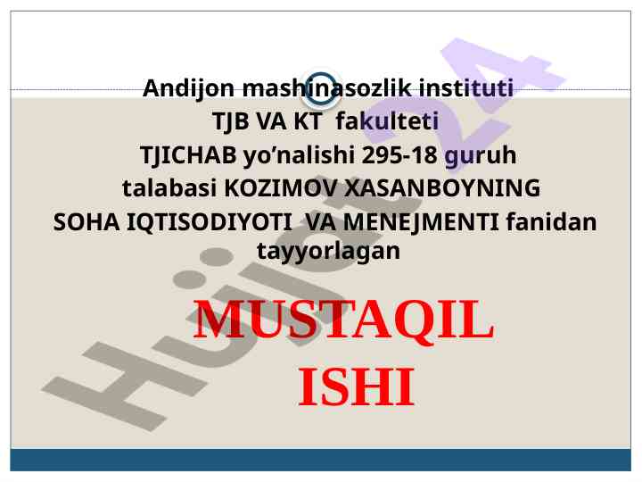 Ishlab chiqarish samaradorligini boshqarish tahlili