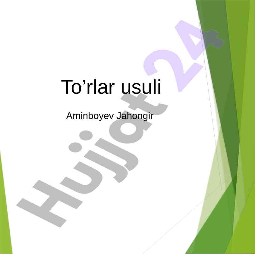 Torlar usuli bo'yicha perspektiv tasvirlar