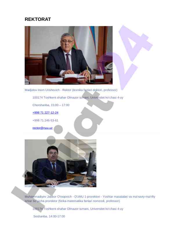 Rektorat ta'lim sifatini nazorat qilish strategiyalari