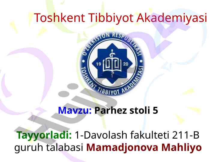 Parhez stolining ahamiyati va foydalari
