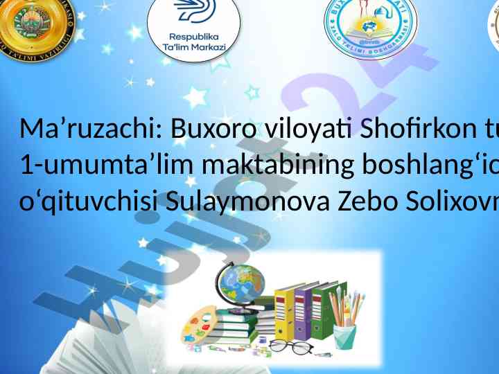 Ilk bor 1-sinf matematika darsligi uchun o’yin