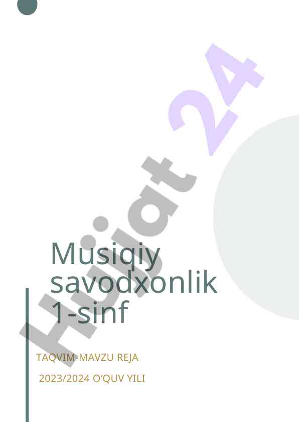 Taqvim-mavzu reja 2023/2024 o‘quv yili